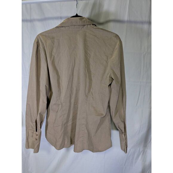New York & Company Beige Button Down Top Women's Large - Picture 2 of 5